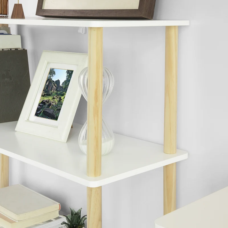 SoBuy STR04-WN Étagère de rangement Bibliothèque Étagère avec 5 tablettes Étagère de cuisine