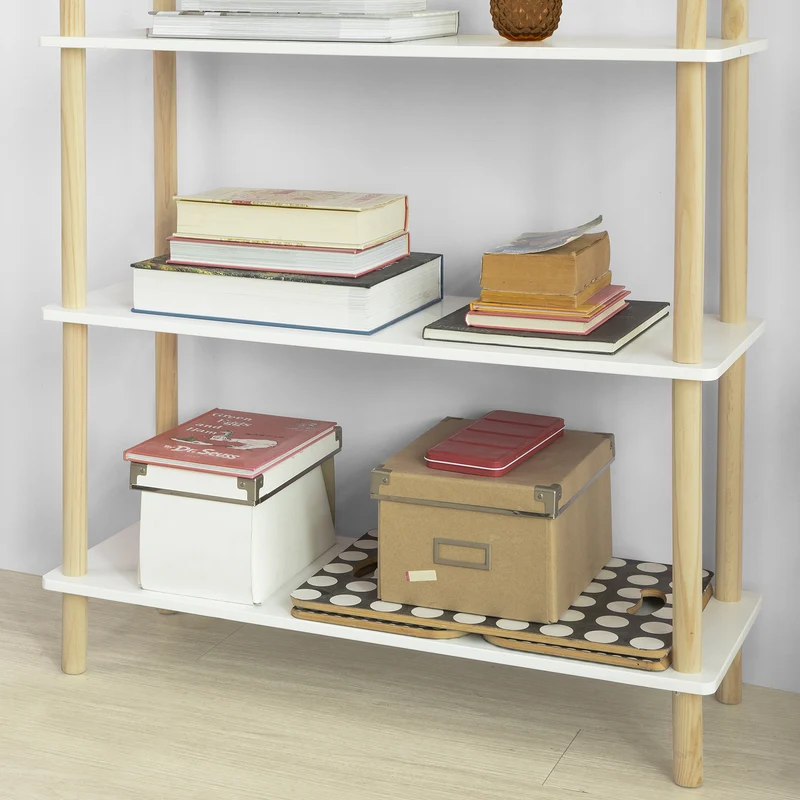 SoBuy STR04-WN Étagère de rangement Bibliothèque Étagère avec 5 tablettes Étagère de cuisine