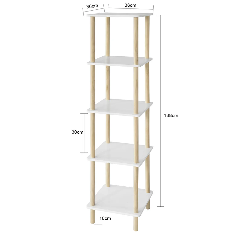SoBuy STR04-K-WN Étagère de rangement Bibliothèque Étagère avec 5 tablettes Étagère de cuisine