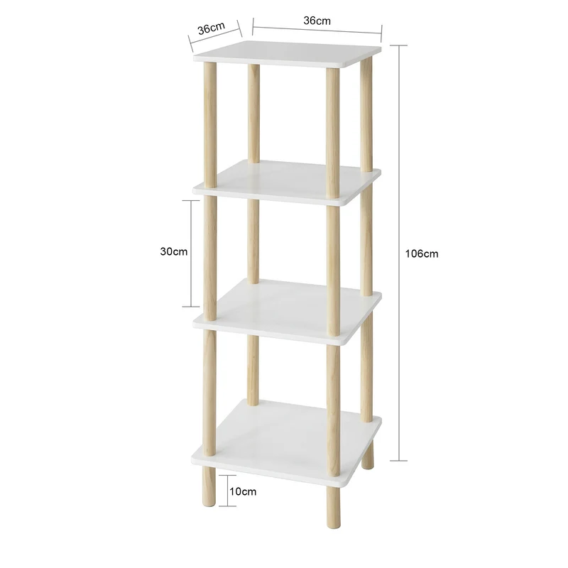 SoBuy STR03-K-WN Étagère de rangement Bibliothèque Étagère avec 4 tablettes Étagère de cuisine