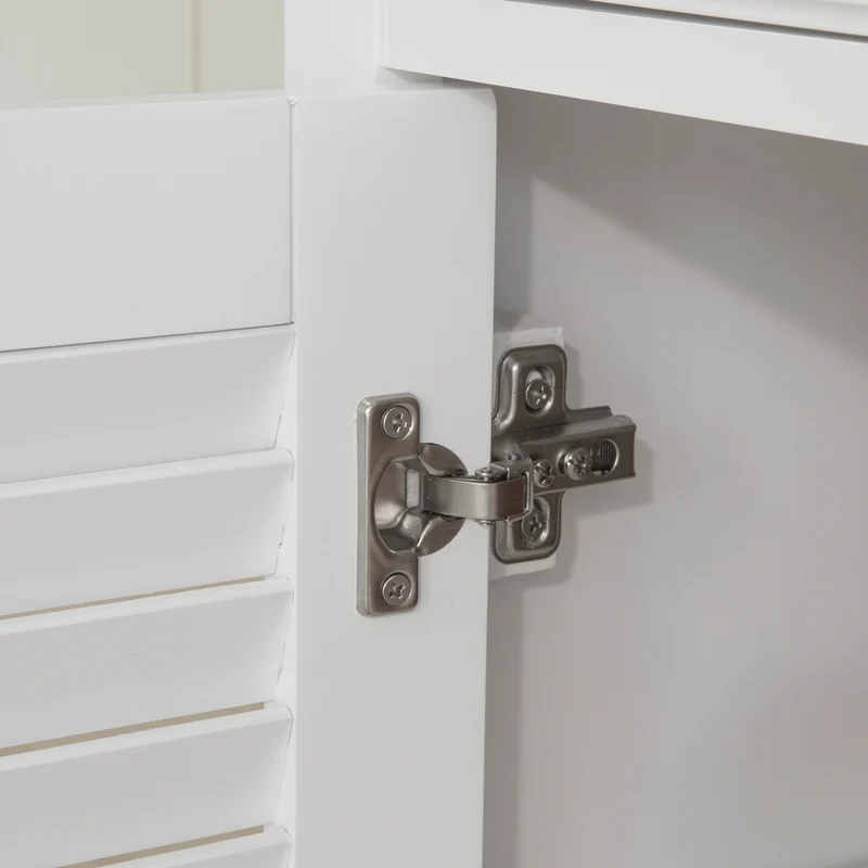 SoBuy FKW84-WN Desserte sur roulettes Meuble de Cuisine de Service Roulant avec Plans de Travail Rabattable, Grande Armoire de Rangement