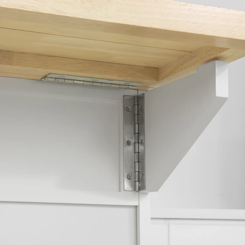 SoBuy FKW84-WN Desserte sur roulettes Meuble de Cuisine de Service Roulant avec Plans de Travail Rabattable, Grande Armoire de Rangement