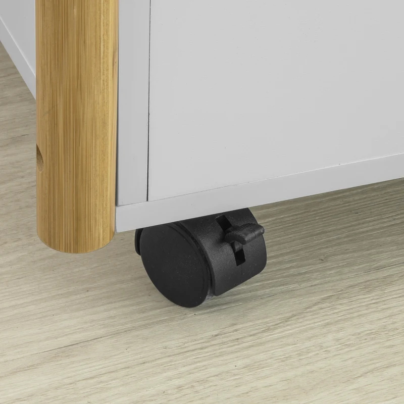 SoBuy FKW92-WN Chariot de Servie Roulant à 2 Niveaux Table à roulettes de Service Desserte à roulettes de Cuisine