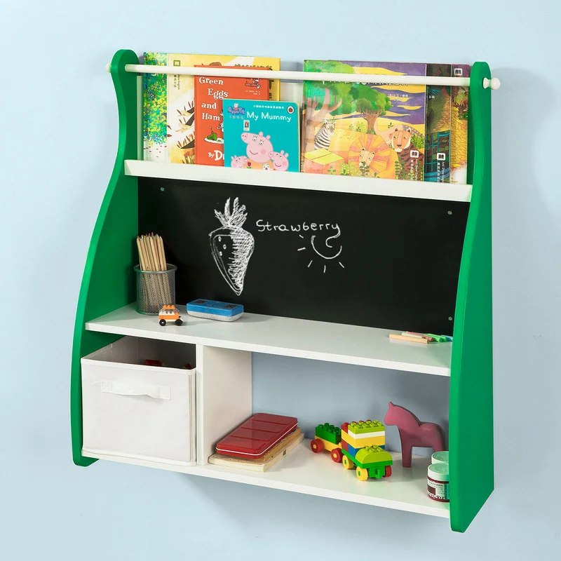 SoBuy KMB09-GR Étagère à Livres Enfants Bibliothèque Étagère Murale