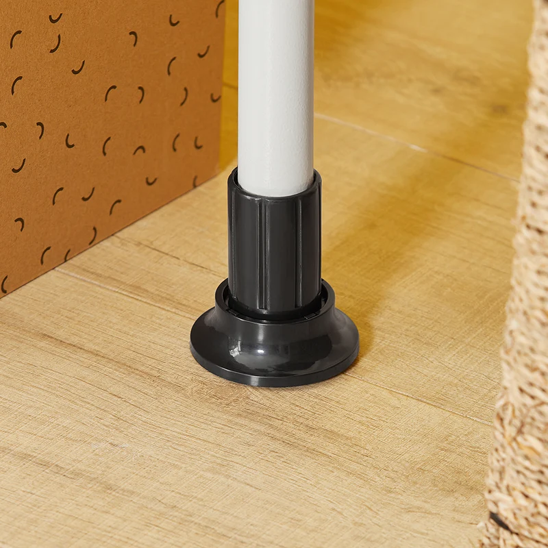 SoBuy KLS04 Portant à vêtements télescopique solide - Penderie ouverte réglable avec tringles et étagères, Porte manteau pour chambre/dressing, Blanc