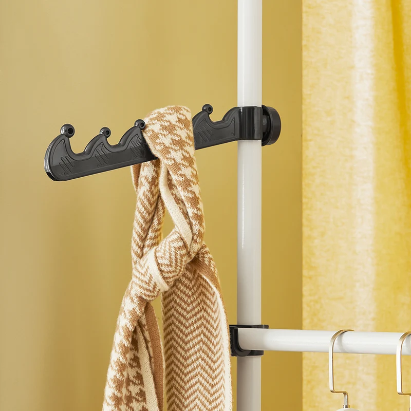 SoBuy KLS04 Portant à vêtements télescopique solide - Penderie ouverte réglable avec tringles et étagères, Porte manteau pour chambre/dressing, Blanc