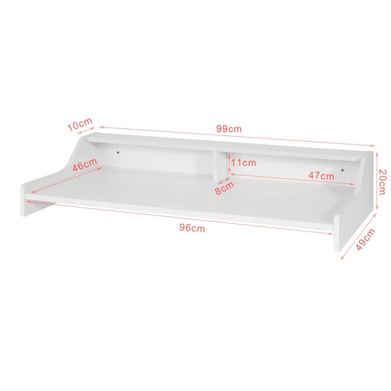 SoBuy FWT47-W Table de cuisine muraleBureau informatique avec 2 niches de rangement