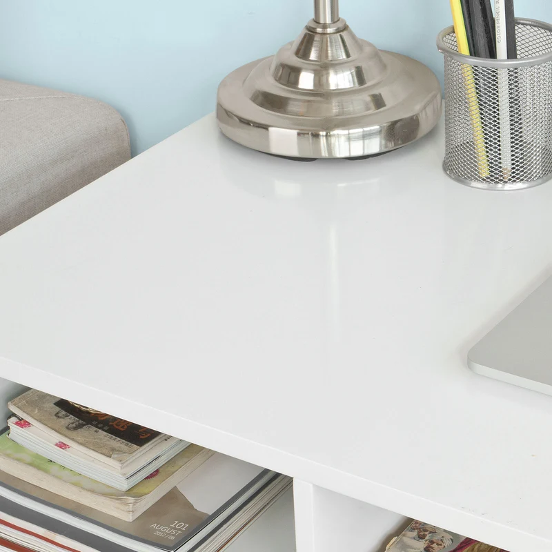 SoBuy FWT14-W Table murale Table de cuisine Bureau informatique avec 3 compartiments