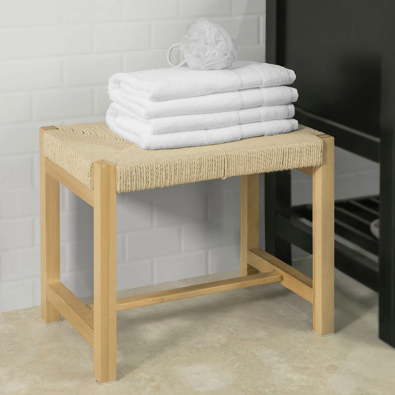 SoBuy FSR69-N Banc à Chaussures Design Banquette Meuble d'Entrée, Siège en Corde Tressée