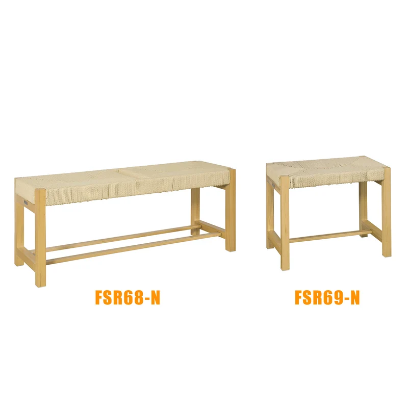 SoBuy FSR69-N Banc à Chaussures Design Banquette Meuble d'Entrée, Siège en Corde Tressée