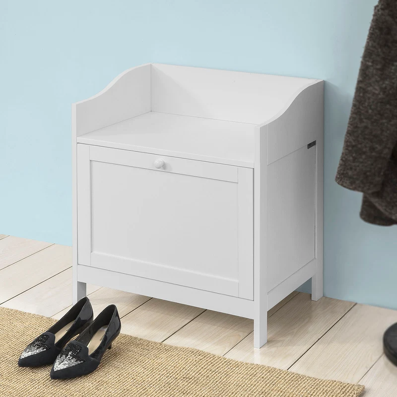SoBuy FSR51-W Meuble à chaussures Banc de Rangement Meuble d'Entrée Commode à Chaussures