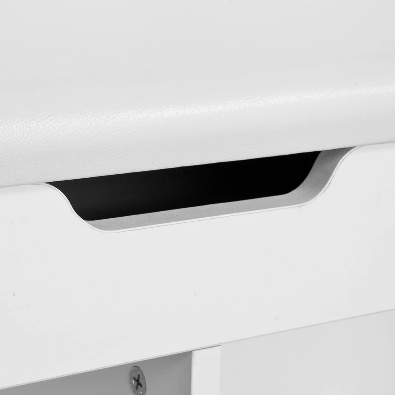 SoBuy FSR27-W Banc à Chaussures avec Coussin Rembourré et Rangement pour Bottes, Meuble d'Entrée – 80x30x47 cm, Blanc