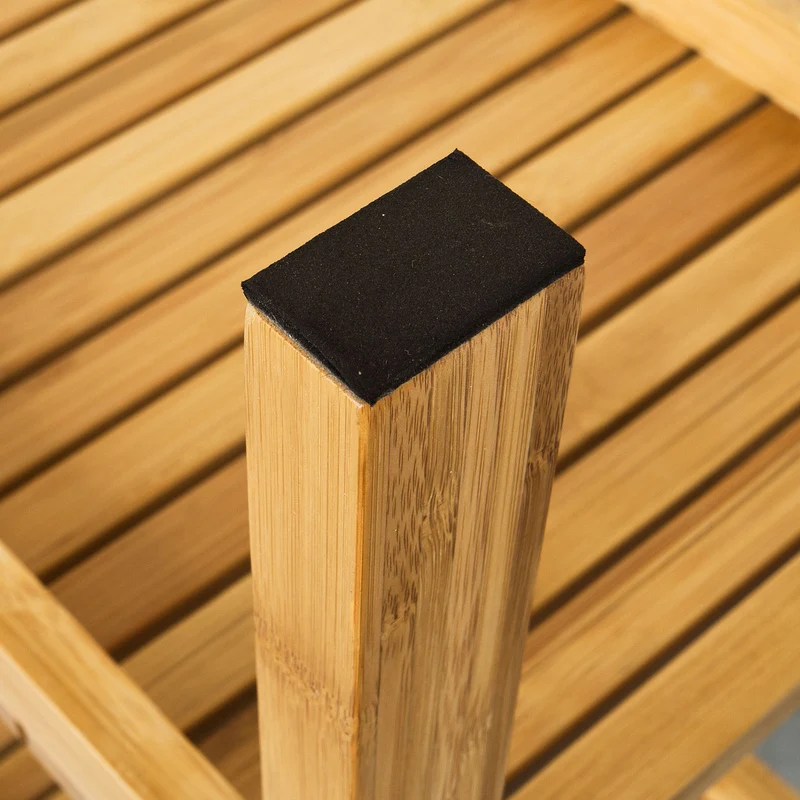 SoBuy FSR14-N Étagère salle de bain 100% en bambou naturel, Rangement chaussures / salle de bain
