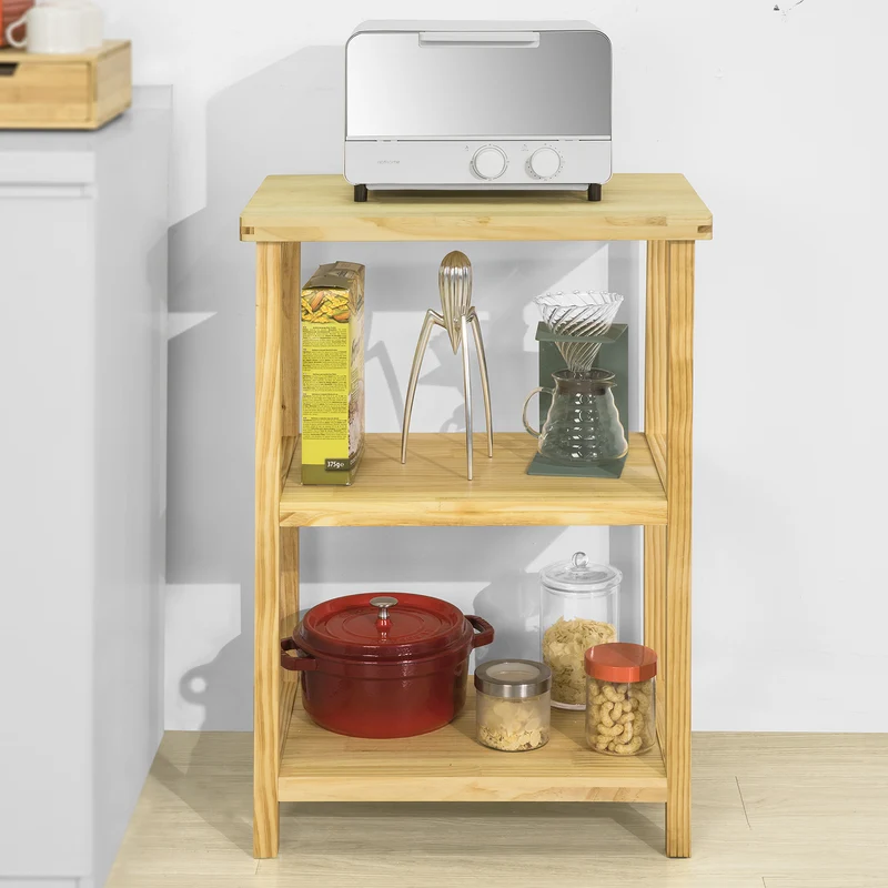 SoBuy FSB22-N Table Console en Bois Bout de Canapé Table d'Appoint avec 2 Étagères de Rangement