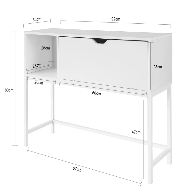 SoBuy FSB21-W Table Console Table d'appoint Table d'Entrée Bureau Informatique pour Ordinateur