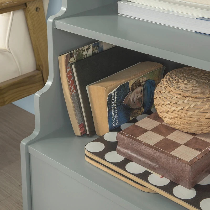 SoBuy FSB13-HG Meuble de Rangement Table de Chevet Étagère Style Échelle– Gris
