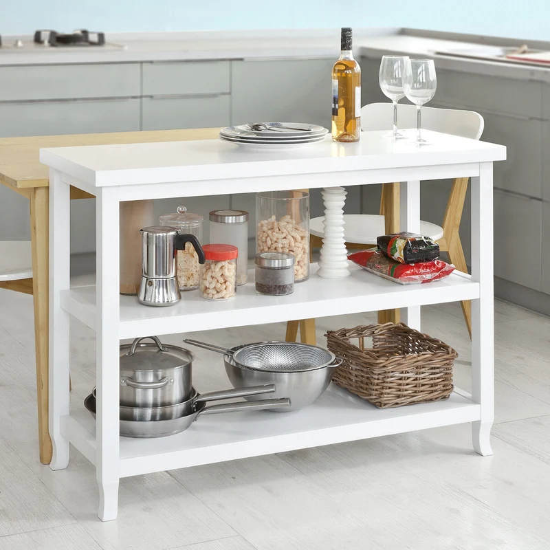 SoBuy FSB06-W Table Console table d’appoint 2 étagères, Blanc