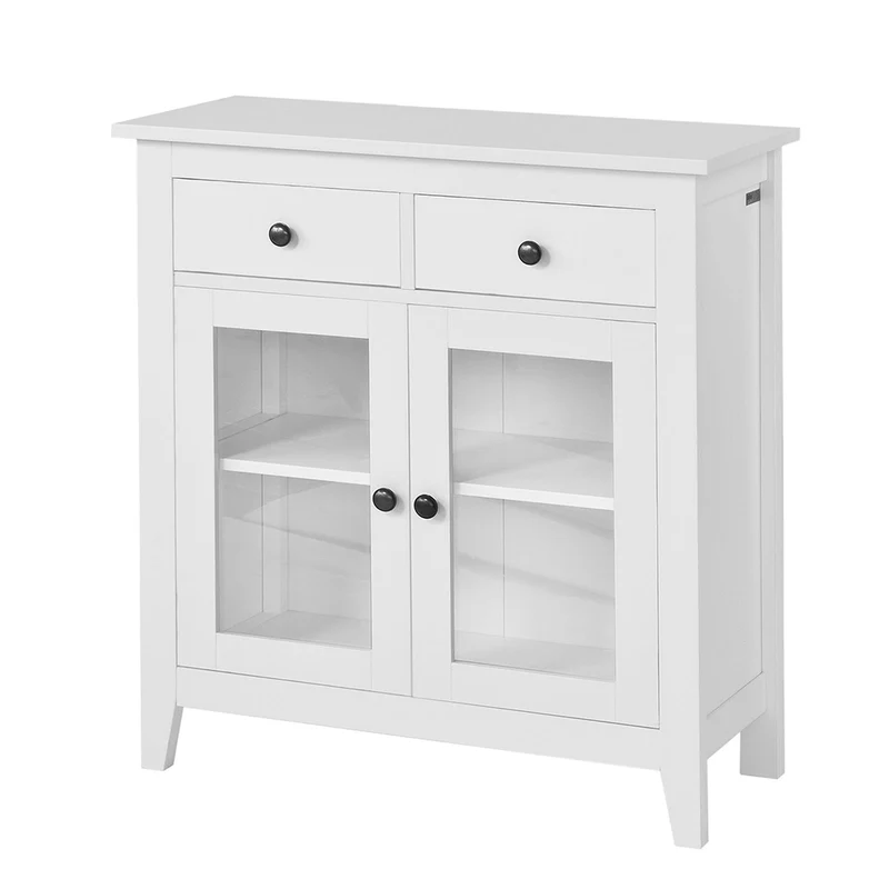 SoBuy FSB05-W Buffet Commode Armoire de Rangement -2 tiroirs 2 portes- Coloris