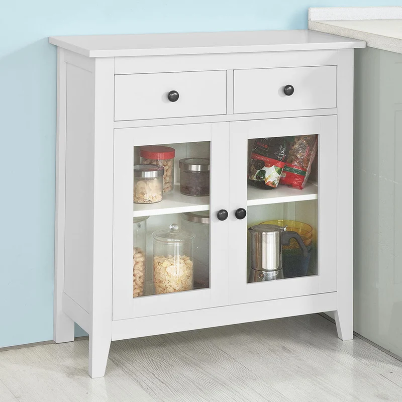 SoBuy FSB05-W Buffet Commode Armoire de Rangement -2 tiroirs 2 portes- Coloris
