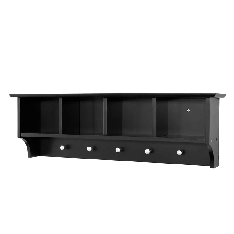 SoBuy FRG48-L-SCH Portemanteau Étagère murale Porte-manteau salle de bain