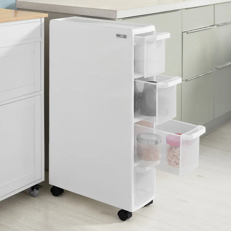 SoBuy FRG41-W Tour de rangement Chariot pour rangement cuisine salle de bain