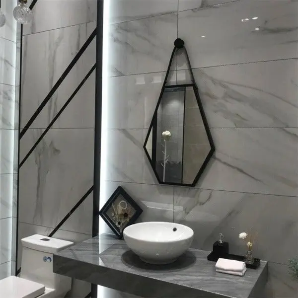 Grand Miroir Industriel Noir