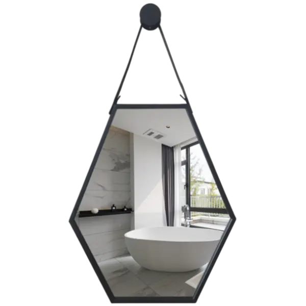 Grand Miroir Industriel Noir
