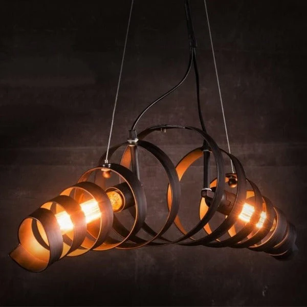 Grande Suspension Industrielle Noire