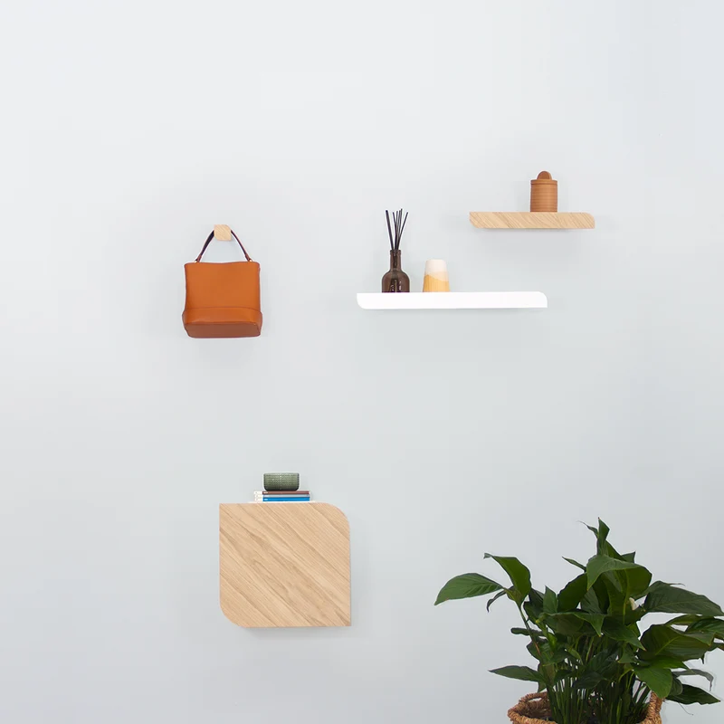 Cielo Wall Shelf · Large White-Pigmented Oak