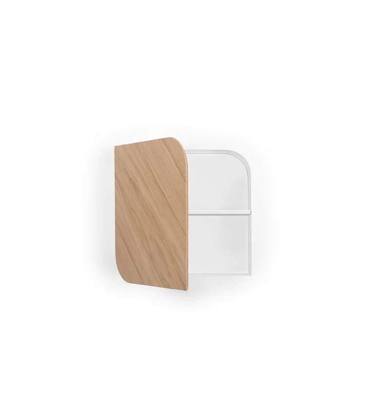Cielo Wall Cabinet · White pigmented oak & white