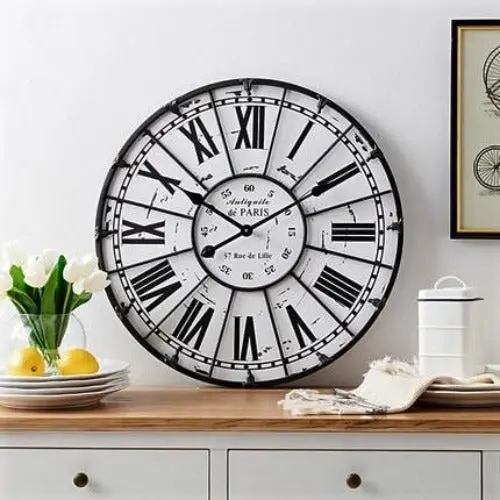 Horloge Industrielle Blanche