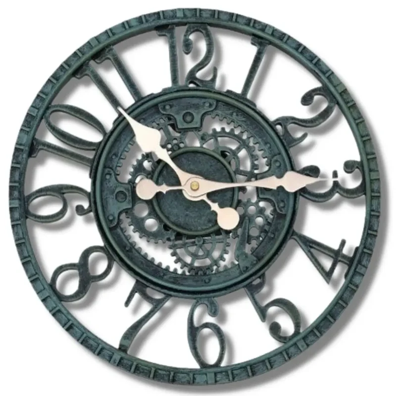 Horloge Industrielle Bleue
