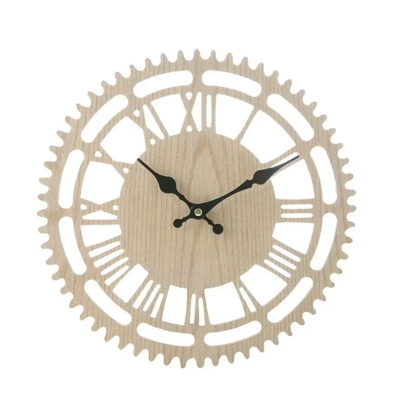 Horloge Industrielle Bois