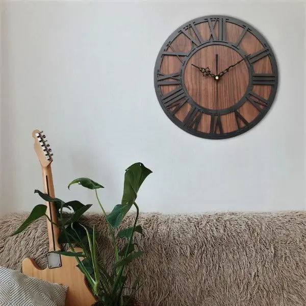 Horloge Industrielle Bois Et Métal