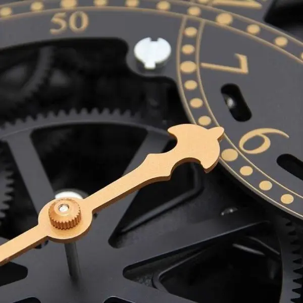 Horloge Industrielle Chrono Dorée