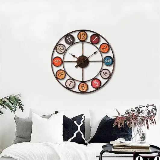 Horloge Industrielle Colorée