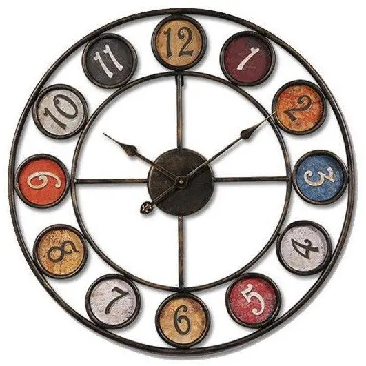 Horloge Industrielle Colorée