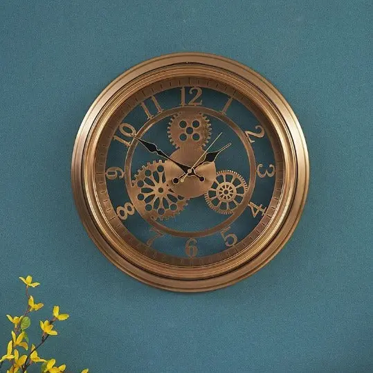Horloge Industrielle Dorée