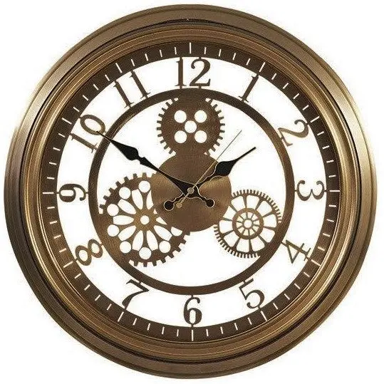 Horloge Industrielle Dorée