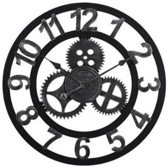 Horloge Industrielle En Bois
