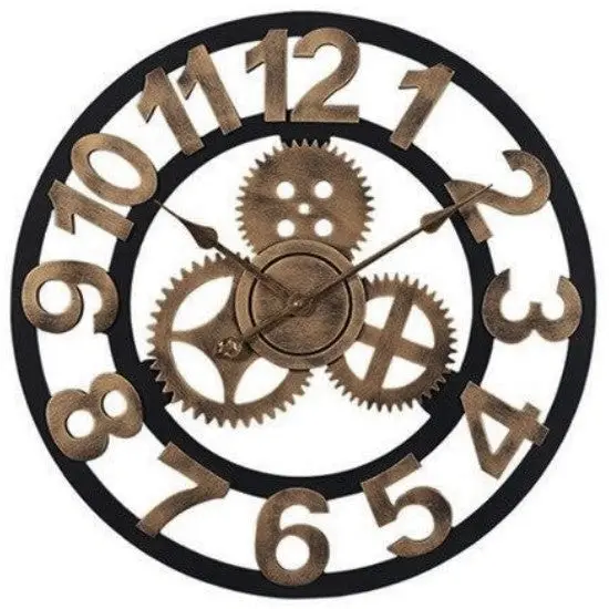 Horloge Industrielle En Bois