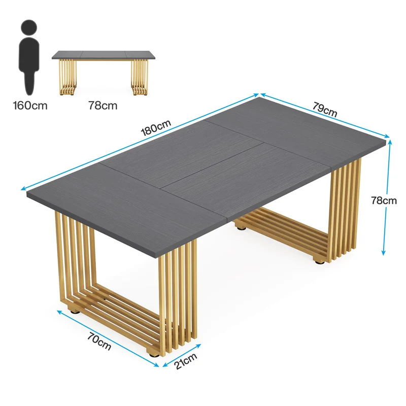 Tribesigns Table de salle à manger moderne pour 6 à 8 personnes, Table de salle à manger blanche