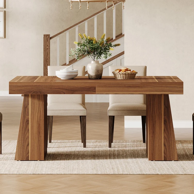 Tribesigns Table à manger 140 cm, Table de cuisine en bois pour 4 à 6 personnes