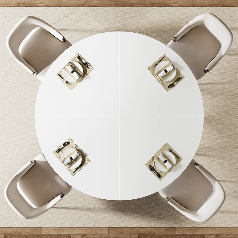 Tribesigns Table à manger ronde, Table de cuisine moderne de 120 cm pour 4 personnes