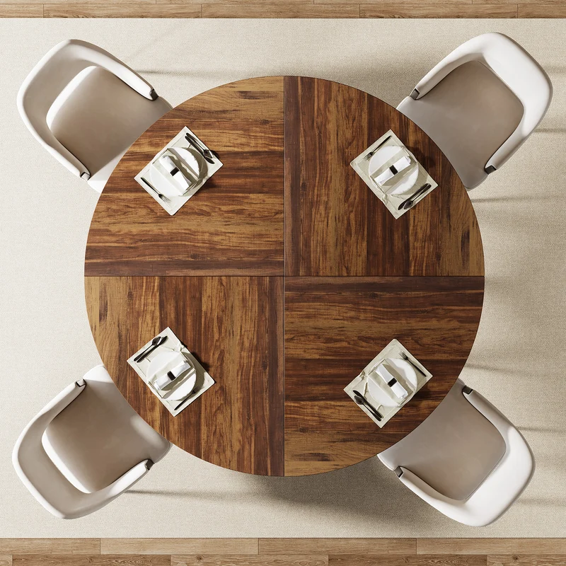 Tribesigns Table à manger ronde, Table de cuisine moderne de 120 cm pour 4 personnes