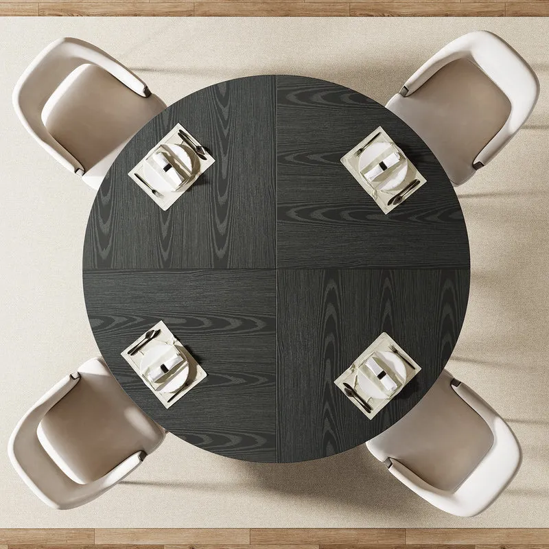 Tribesigns Table à manger ronde, Table de cuisine moderne de 120 cm pour 4 personnes