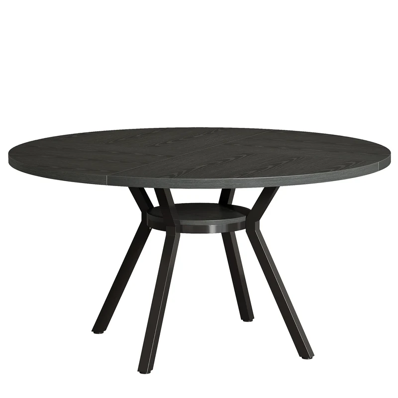 Tribesigns Table à manger ronde, Table de cuisine moderne de 120 cm pour 4 personnes