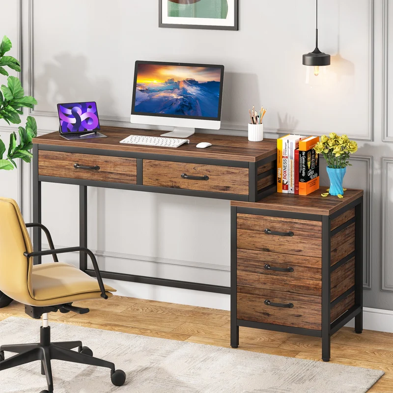 Tribesigns Bureau d'ordinateur, Bureau d'étude à domicile avec tiroir réversible