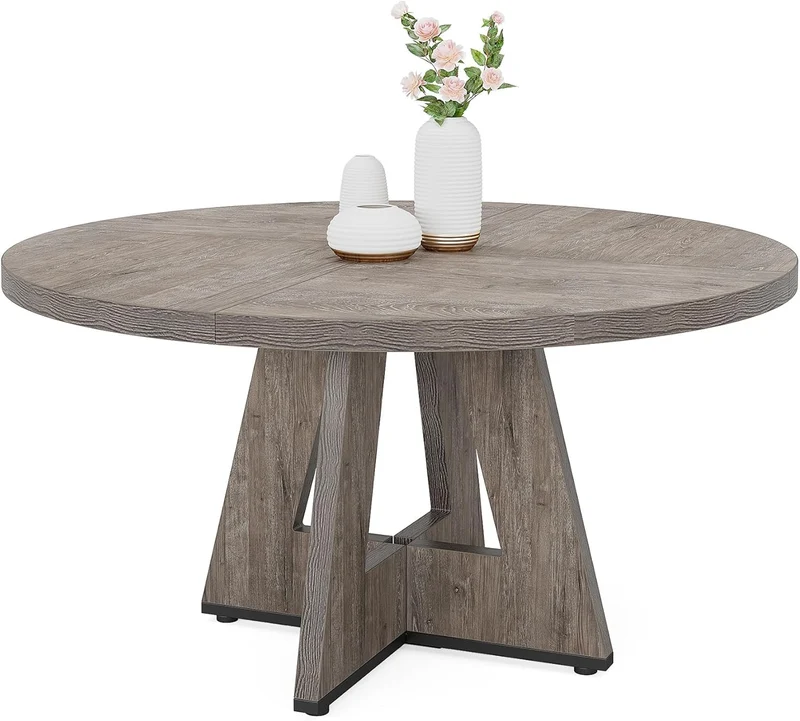 Tribesigns Table à manger, Table de cuisine ronde de 120 cm pour 4 personnes