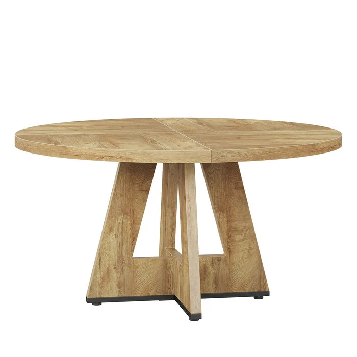 Tribesigns Table à manger, Table de cuisine ronde de 120 cm pour 4 personnes